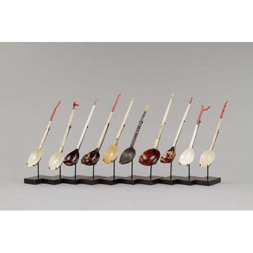 Fine Collection of Ten Ottoman Turkish Sherbet Spoons